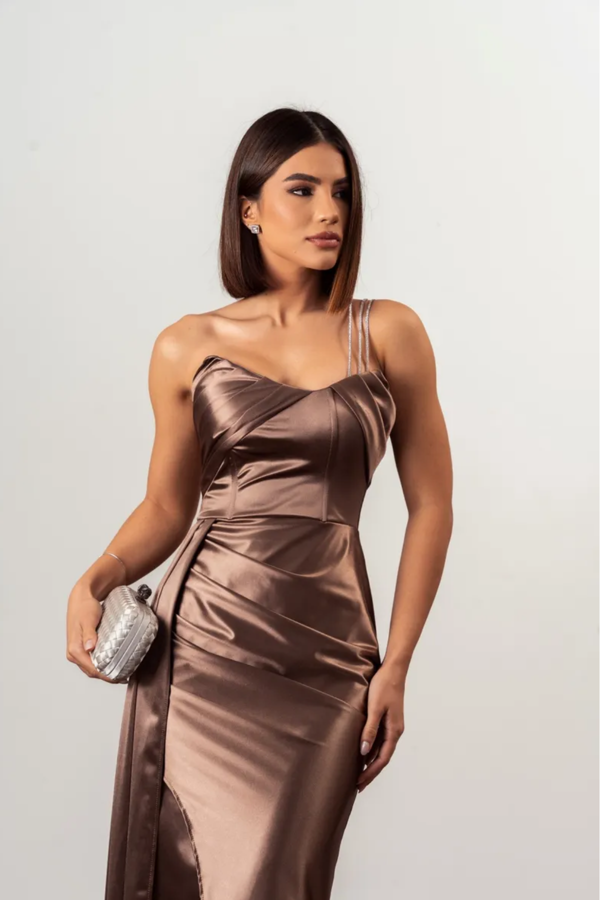 Vestido Longo Ombro Único Com Brilho - Aline