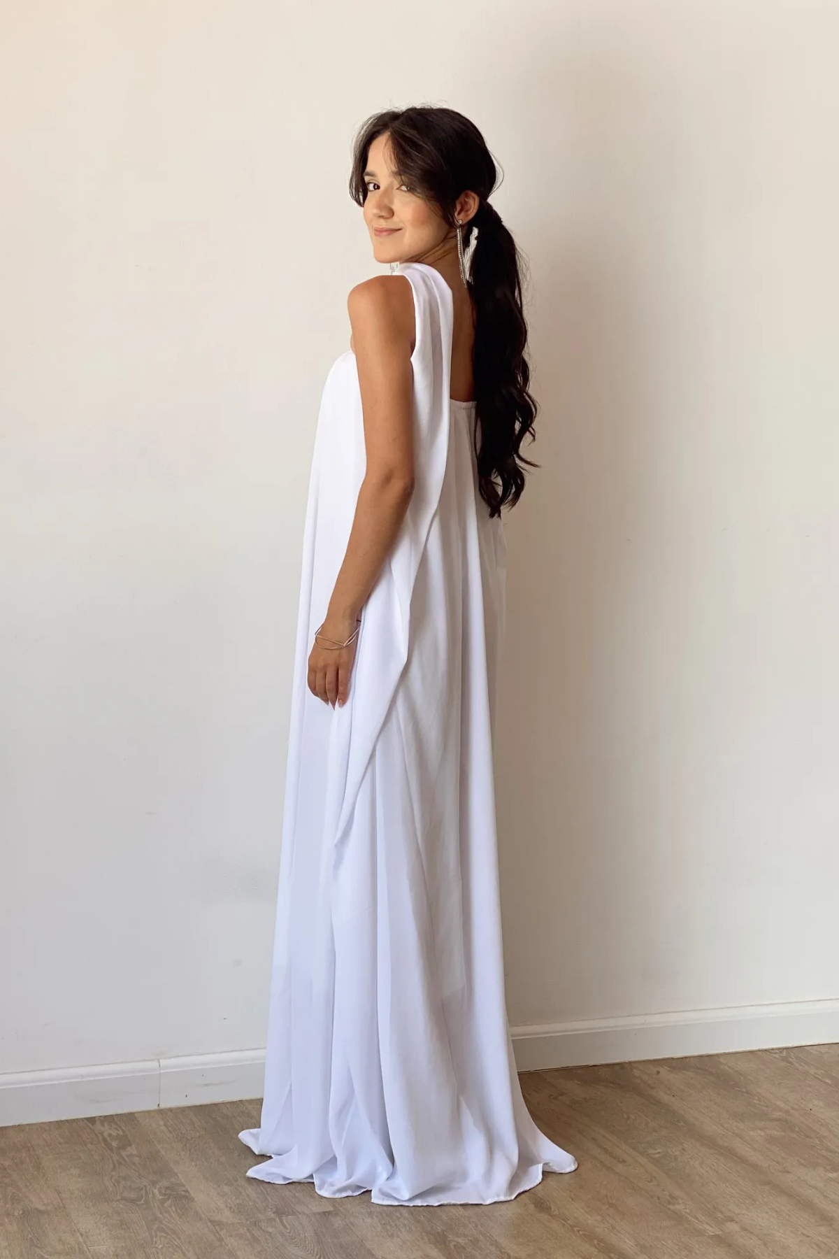 Vestido Longo Noivado Tomara Que Caia Com Faixa – Thayná