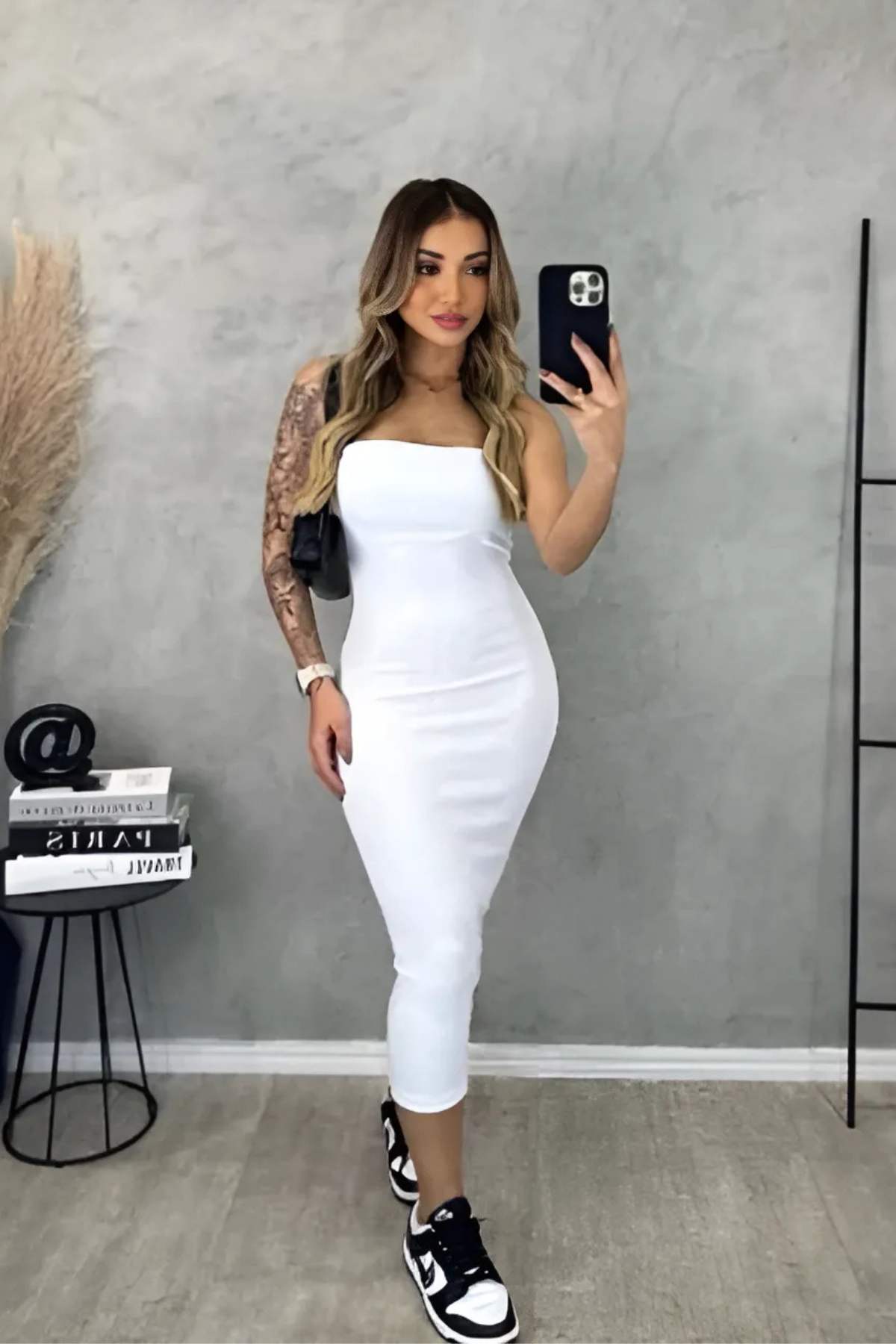 Vestido Midi Tomara que Caia Canelado - Valentina