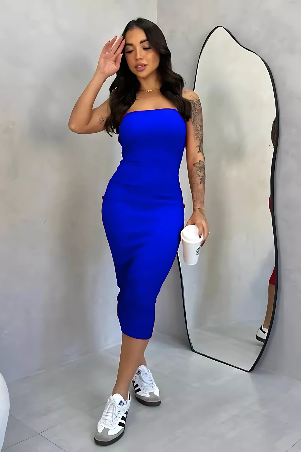 Vestido Midi Tomara que Caia Canelado - Valentina