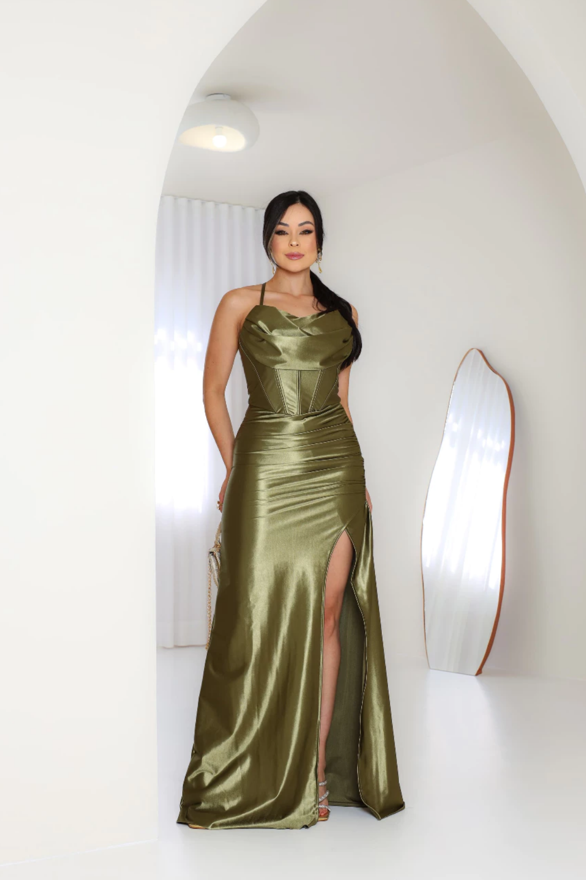 Vestido Longo Alças Finas e Costas Abertas - Betina