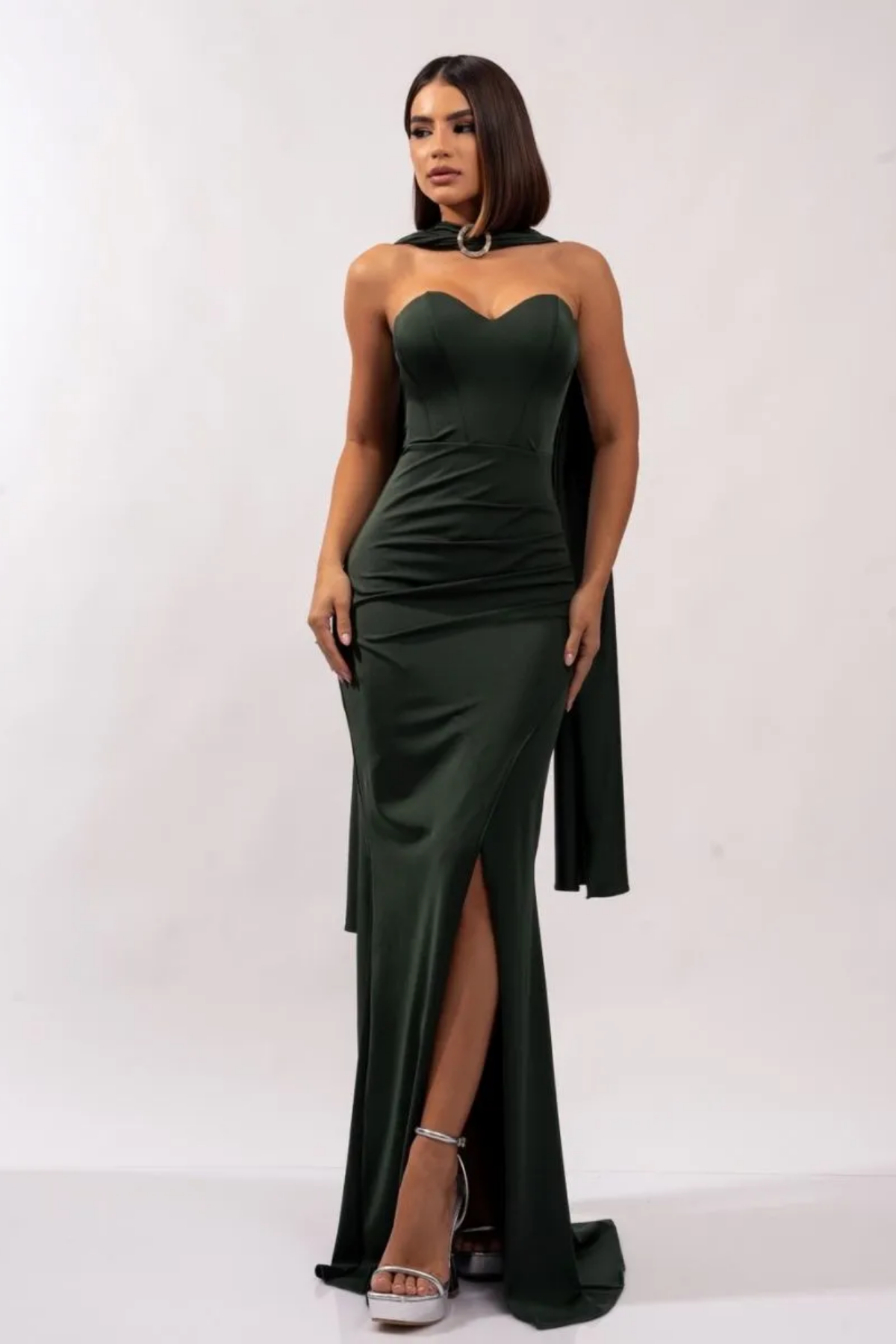 Vestido Longo Tomara-Que-Caia Decote Coração - Mellany