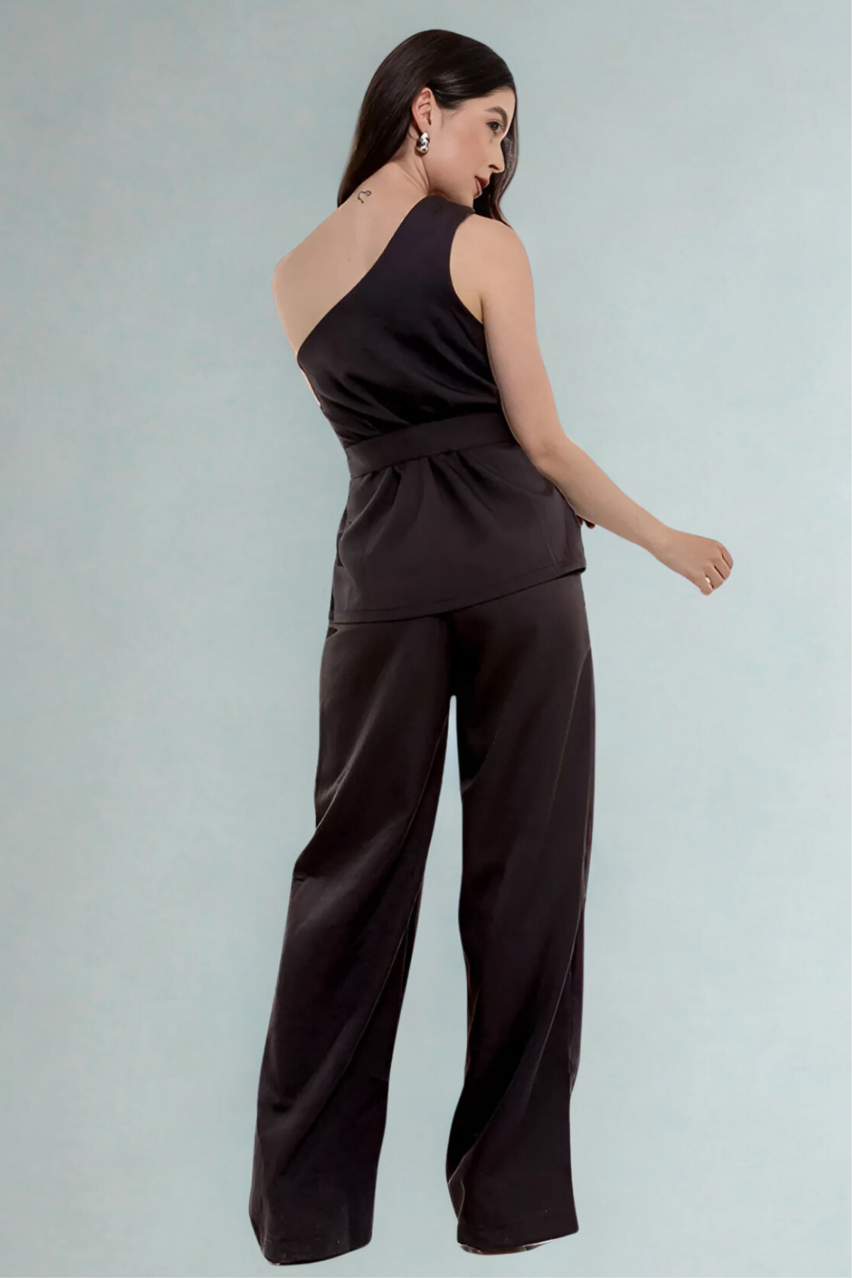 Conjunto Alfaiataria Calça e Blusa Ombro Único Assimétrico - Kessia
