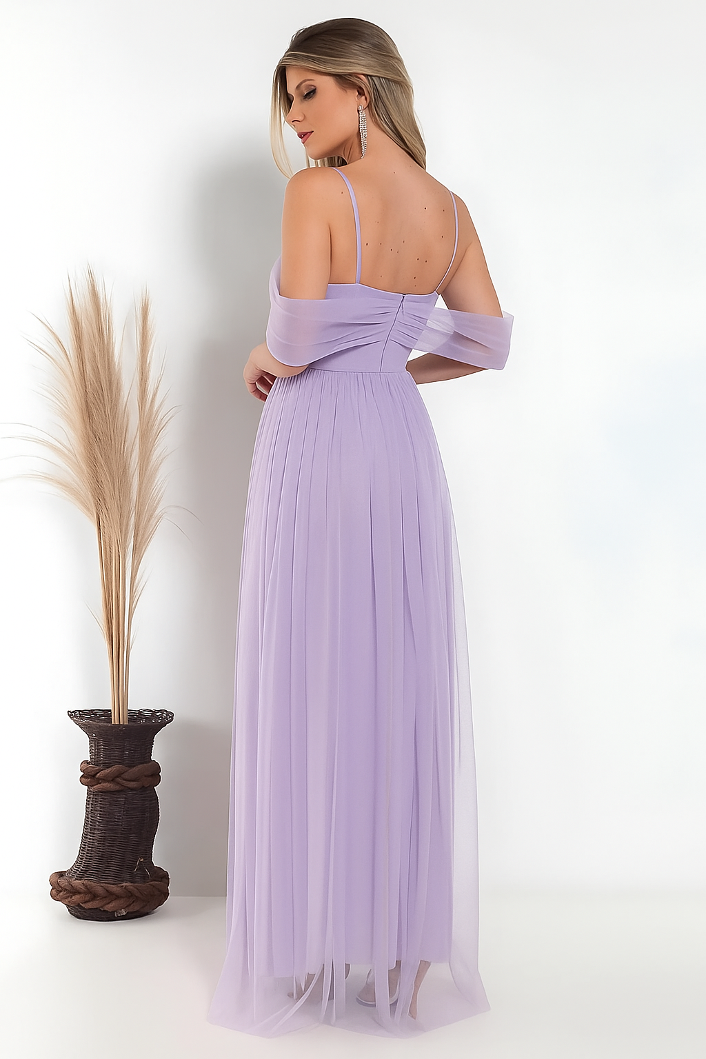Vestido Longo de Tule - Anastacia