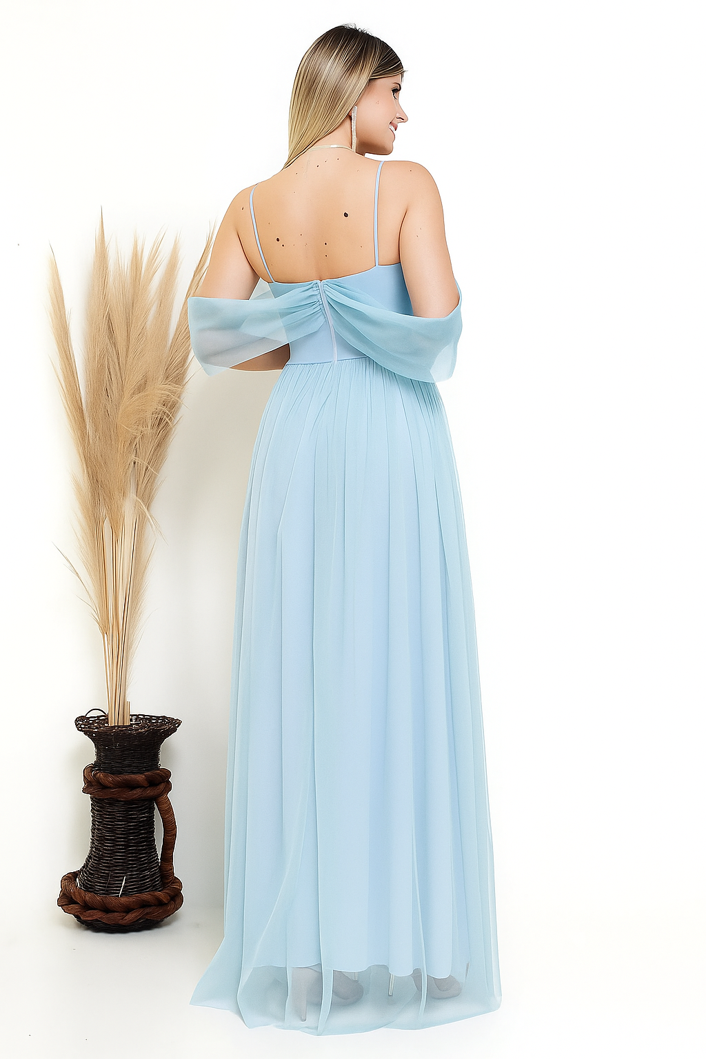 Vestido Longo de Tule - Anastacia