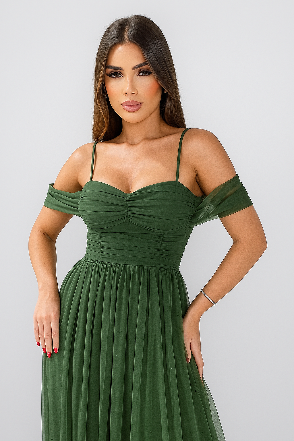 Vestido Longo de Tule - Anastacia
