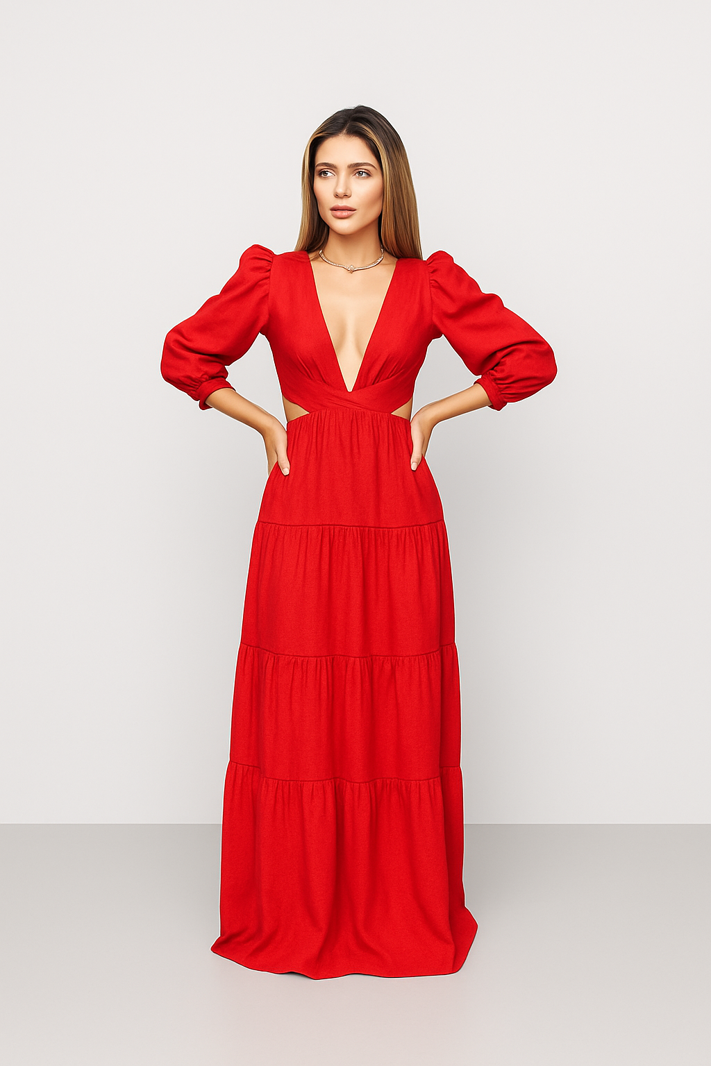 Vestido Longo Manga Longa - Bruna