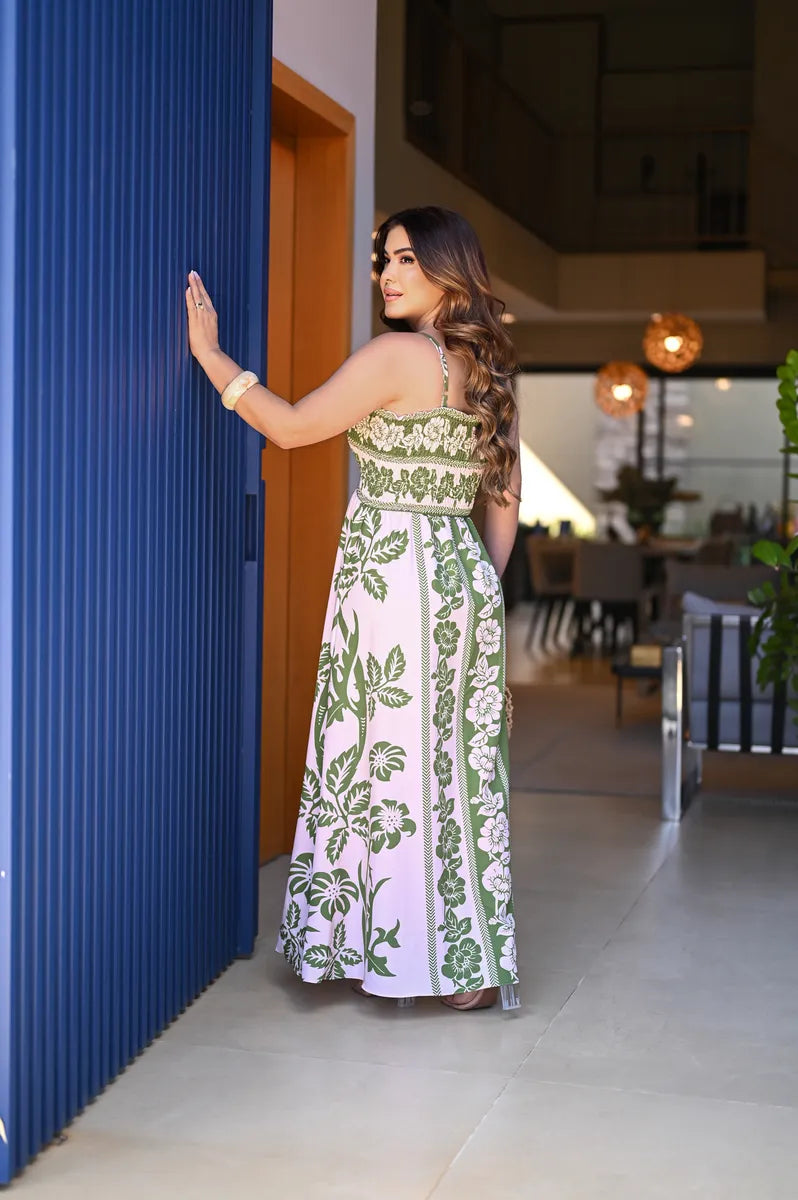Vestido Longo De Lastex Alcinha De Amarrar - Scarlety