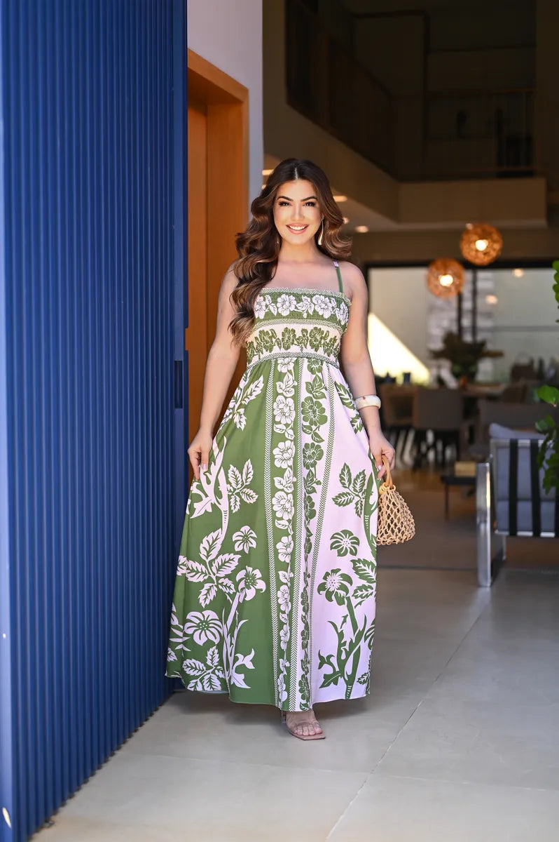 Vestido Longo De Lastex Alcinha De Amarrar - Scarlety