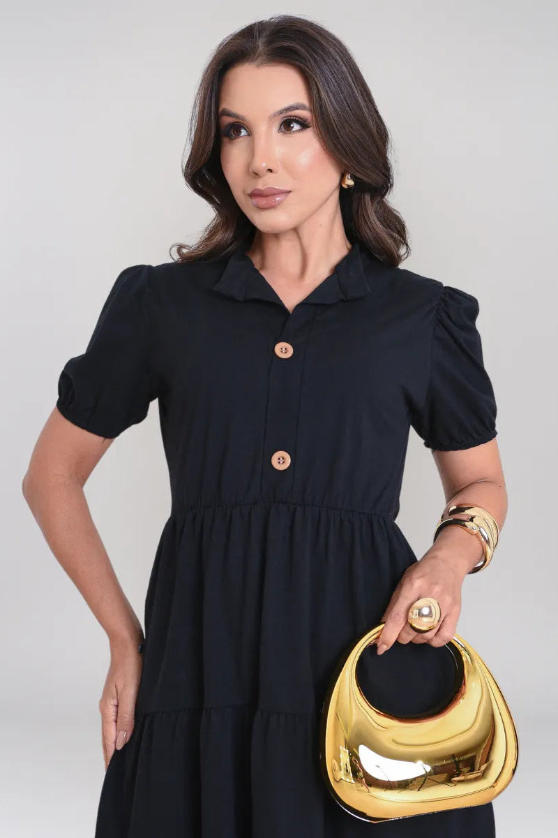 Vestido Feminino Midi Moda Evangélica Soltinho Confortável - Manuela
