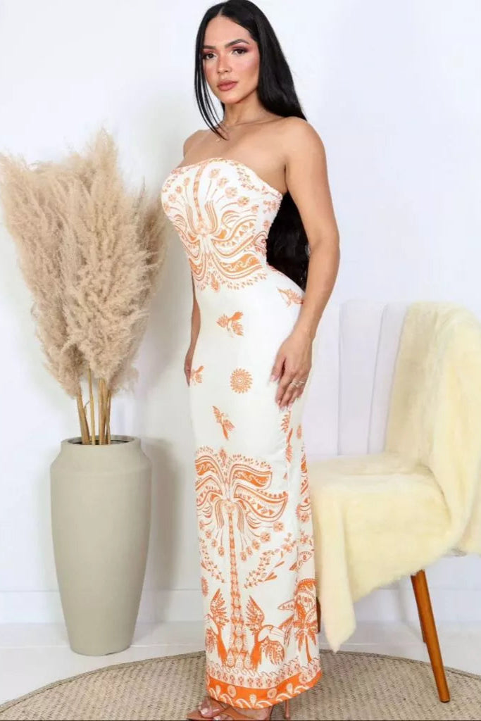 Vestido Longo Florido Tomara que Caia - Emma