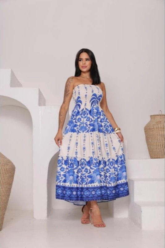 Vestido Longo Florido Tomara que Caia - Ravena