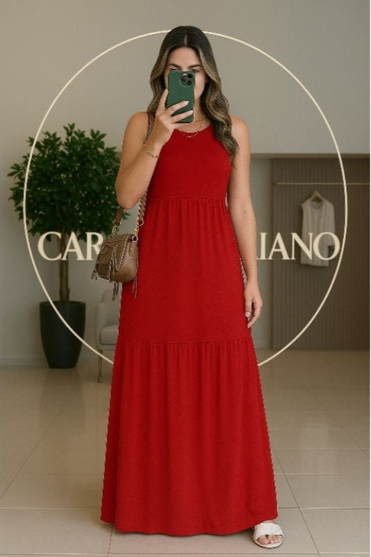Vestido Longo Drapeado Soltinho - Yara