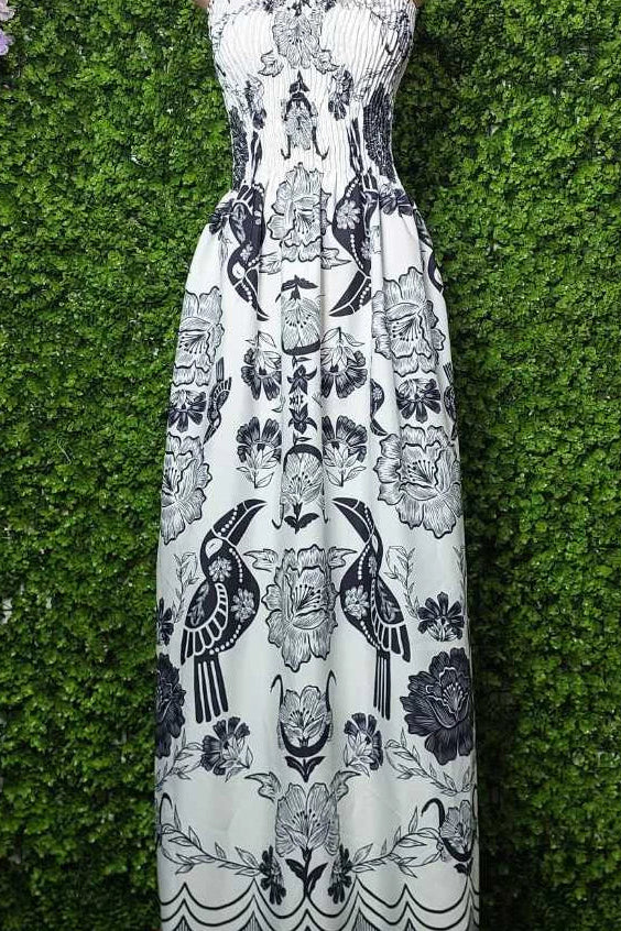 Vestido Longo Estampado Tomara que Caia Com Elastex - Fabiola