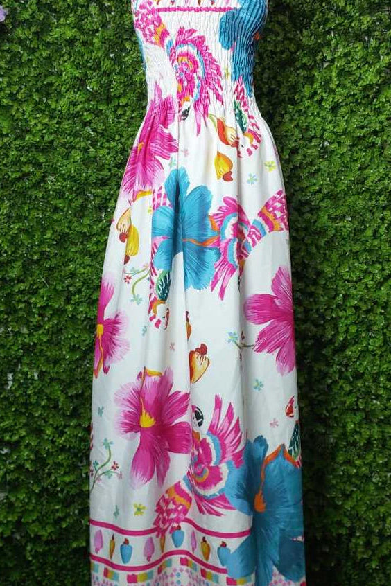 Vestido Longo Estampado Tomara que Caia Com Elastex - Fabiola