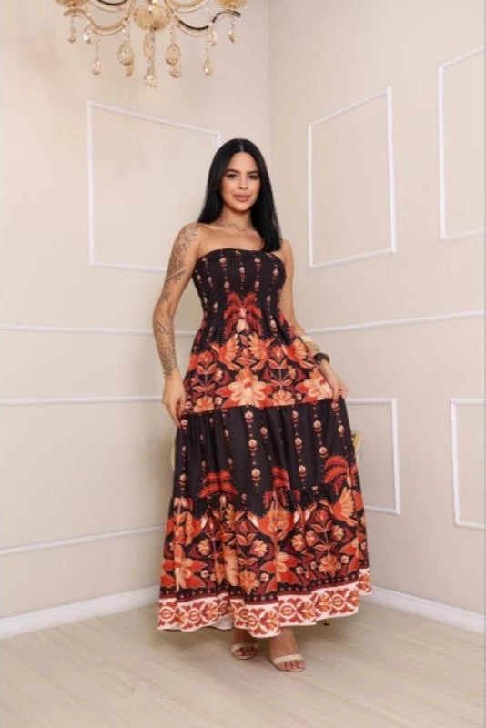 Vestido Longo Florido Tomara que Caia - Ravena