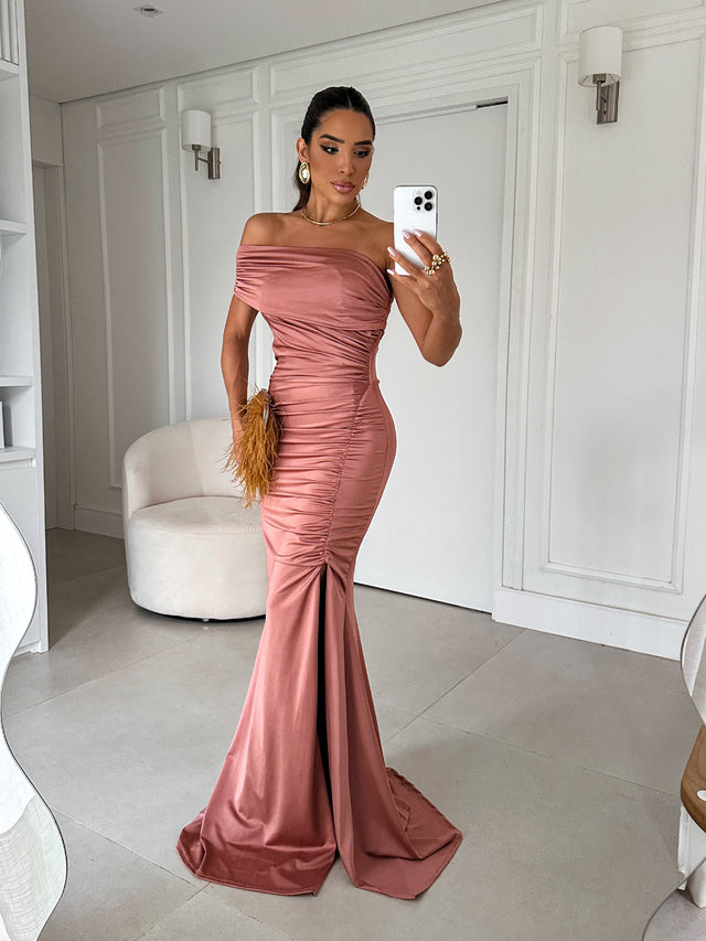 Vestido Longo Ombro Único Com Fenda - Pietra