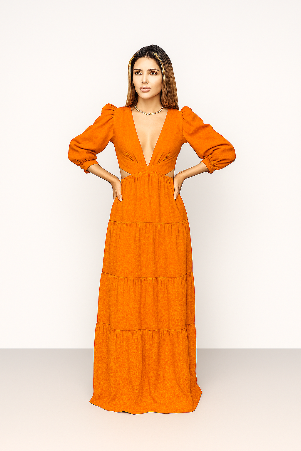 Vestido Longo Manga Longa - Bruna
