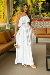 Vestido Longo Noivado Ombro Único - Melina