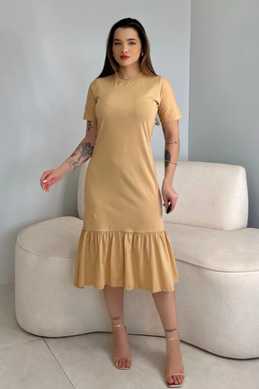 Vestido Midi com mangas - Savana