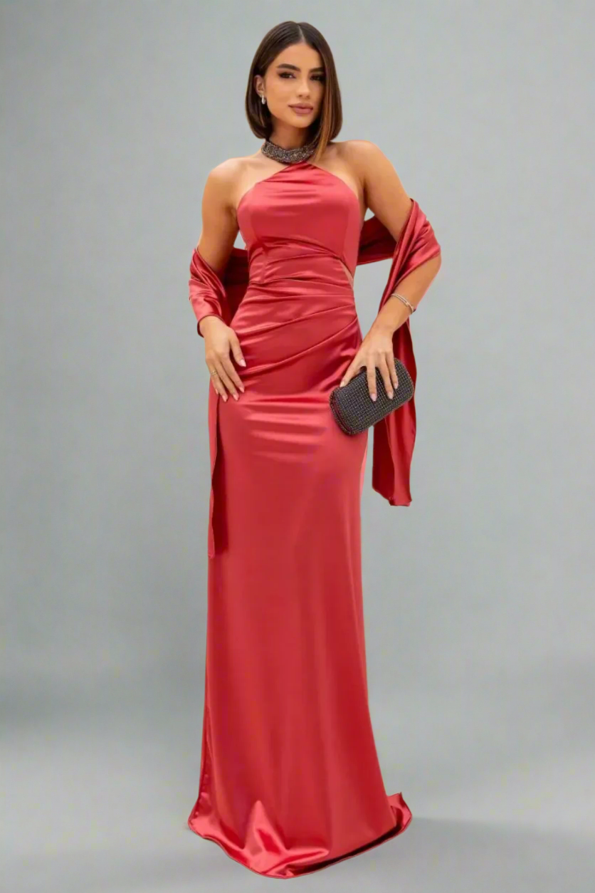Vestido Longo Gola Bordada - Nádia