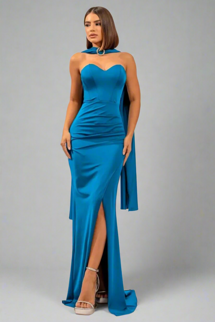 Vestido Longo Tomara-Que-Caia Decote Coração - Mellany