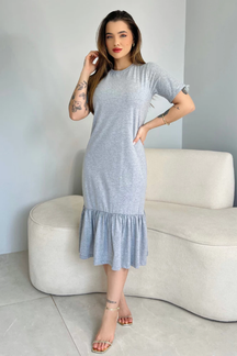 Vestido Midi com mangas - Savana