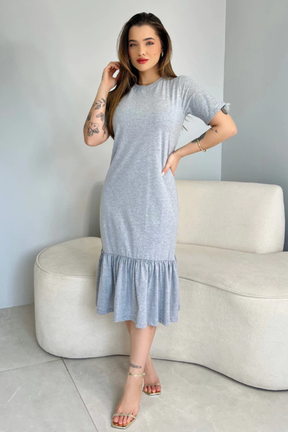 Vestido Midi com mangas - Savana
