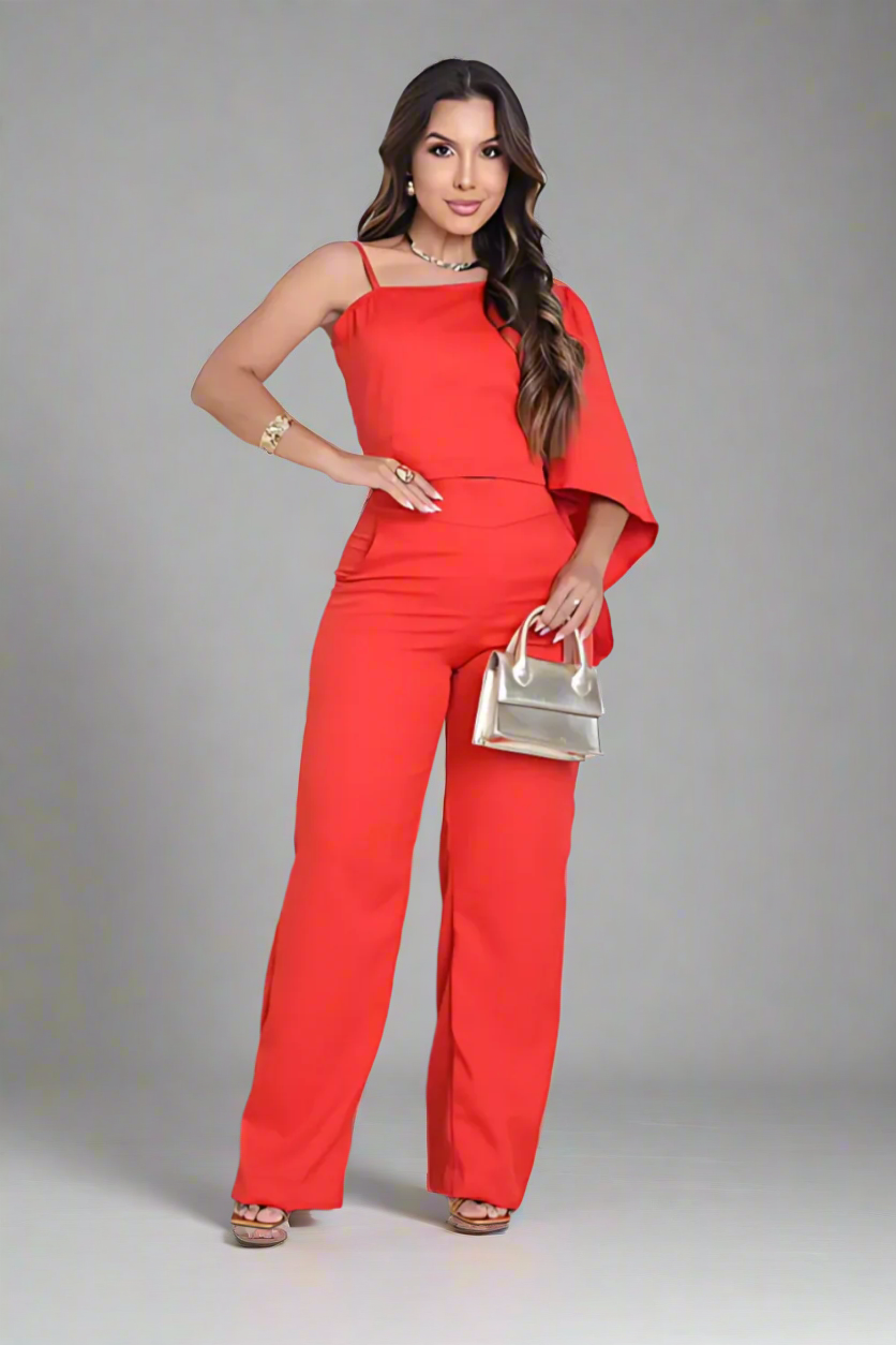 Conjunto Alfaiataria Blusa Assimétrica e Calça - Milena