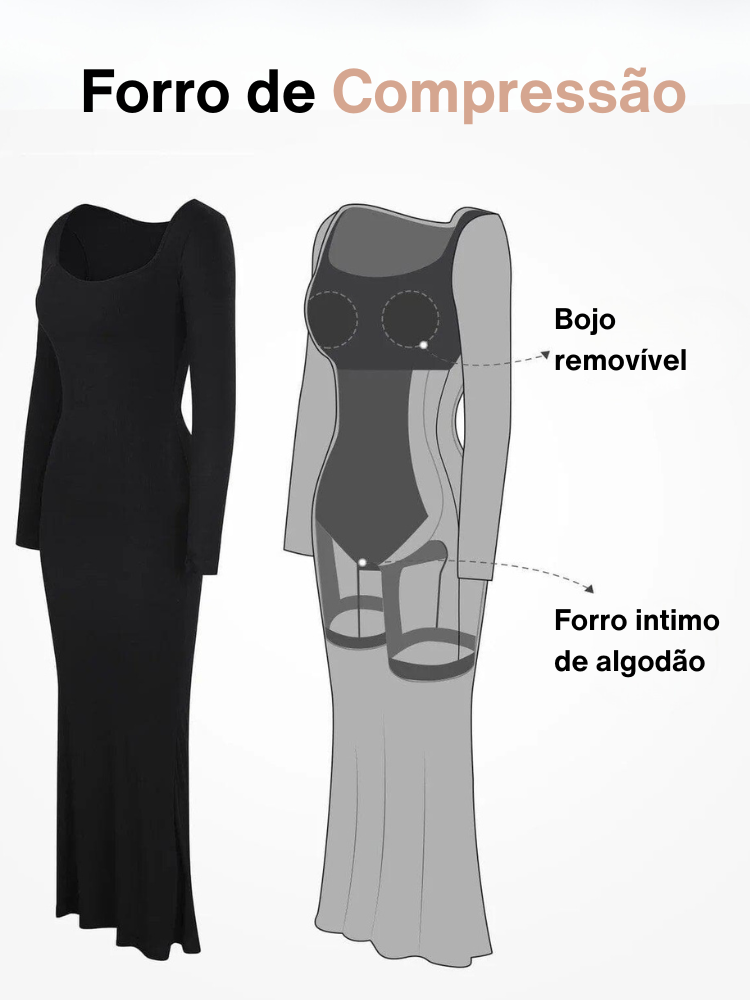 Vestido Com Forro de Compressão - Luna