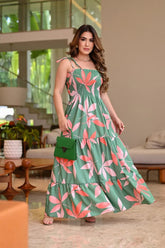Vestido Longo De Lastex Alcinha De Amarrar - Scarlety