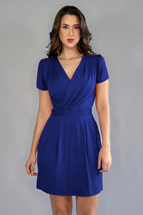 Vestido Curto Decote Transpassado Envelope Manga Curta Soltinho - Carol