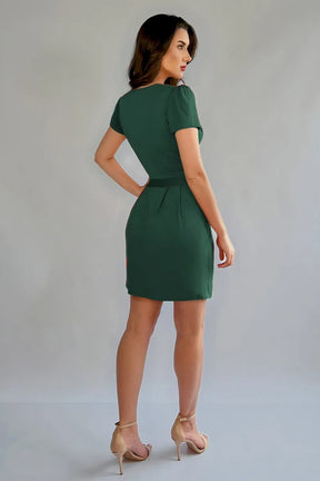 Vestido Curto Decote Transpassado Envelope Manga Curta Soltinho - Carol