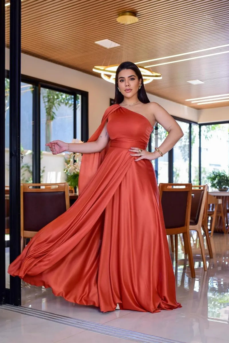 Vestido Feminino Longo Com Capa Festa Madrinha Casamento - Mari