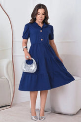 Vestido Feminino Midi Moda Evangélica Soltinho Confortável - Manuela