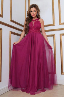 Vestido Longo Rodado Feminino Debutante Madrinha Longo Renda Tule - Cecilia