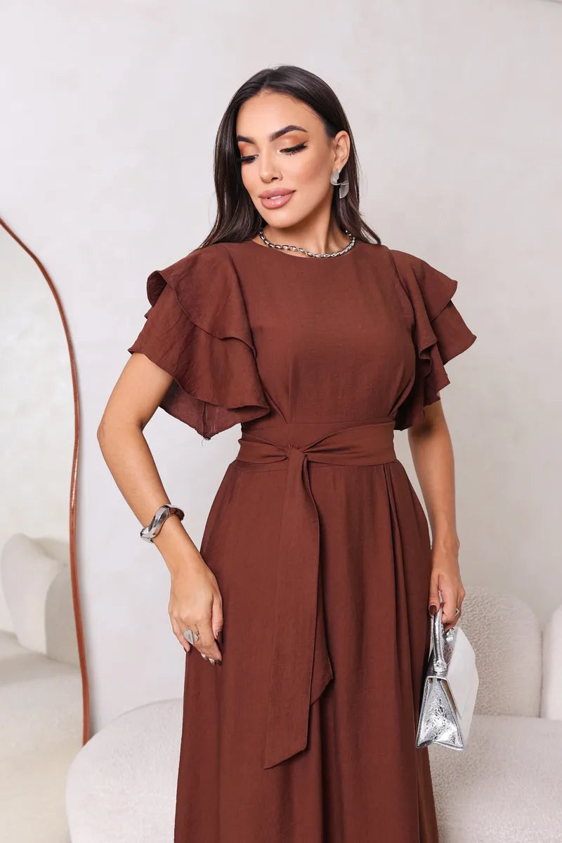 Vestido Midi Evangélico Feminino Com Laço - Maristela