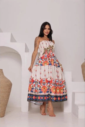 Vestido Longo Florido Tomara que Caia - Ravena
