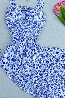 Vestido Mídi Estampado com Alça e Cruzado nas Costas - Natasha