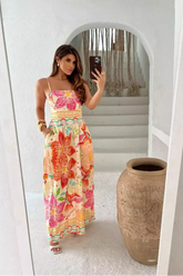Vestido Longo Estampado com elastex bolso regulador na alça - Emy