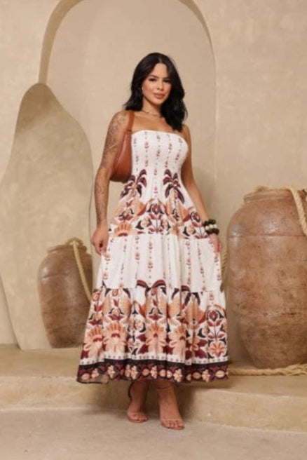 Vestido Longo Florido Tomara que Caia - Ravena