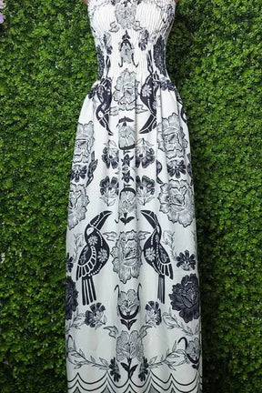 Vestido Longo Estampado Tomara que Caia Com Elastex - Fabiola