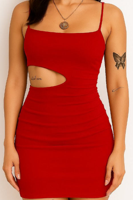 Vestido Curto Com Recorte na Cintura Colado - Helira