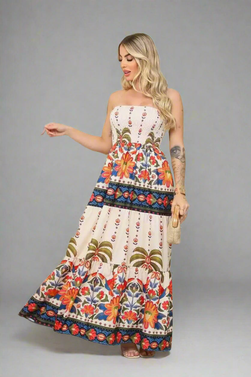 Vestido Longo Tomara que Caia com Elastex - Sabrina