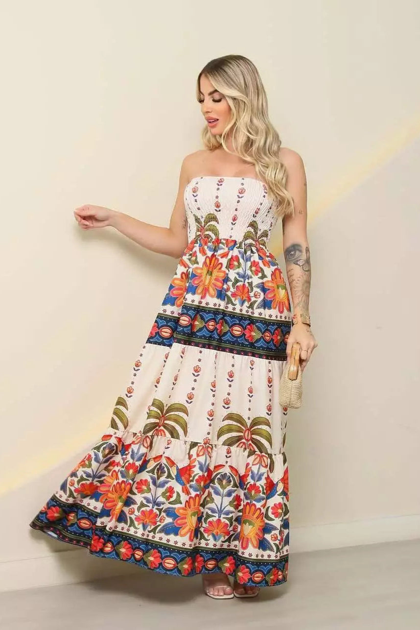 Vestido Longo Tomara que Caia com Elastex - Sabrina