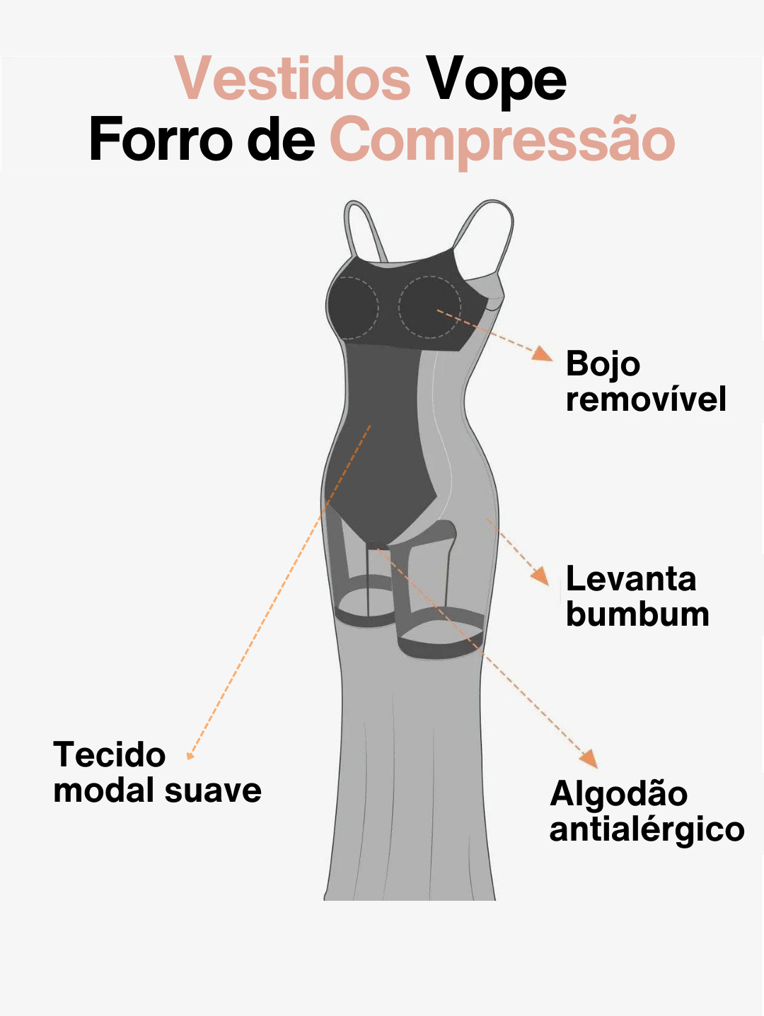 Vestido Com Forro de Compressão - Carmen