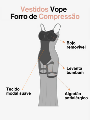 Vestido Com Forro de Compressão - Kiara