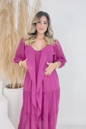 Vestido Midi Com Amarração Cruzado - Ingrid