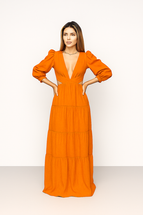 Vestido Longo Manga Longa - Bruna
