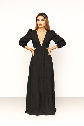Vestido Longo Manga Longa - Bruna